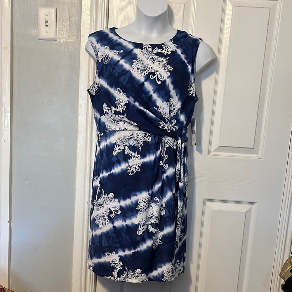 NWT Studio One NY Navy Blue and White Women's Dress